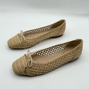 Sam Edelman Tan raffia Woven Flats 5.5